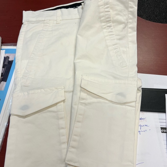White cargo pants with fitted ankle slim fit - Picture 2 of 2